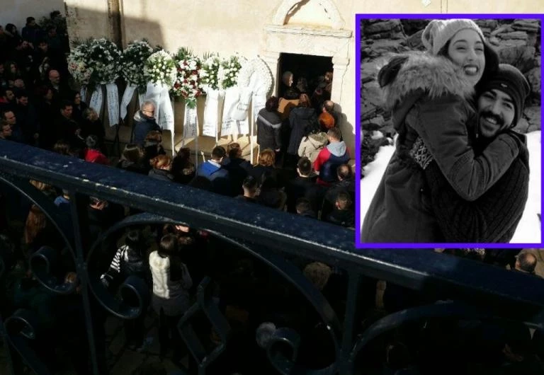 Θρήνος στην κηδεία του Χρήστου που σκοτώθηκε στο πολύνεκρο τροχαίο της Κρήτης (εικόνες)